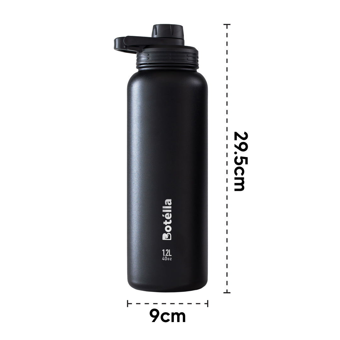 Measurement of 40oz Silver Stainless Steel Flask